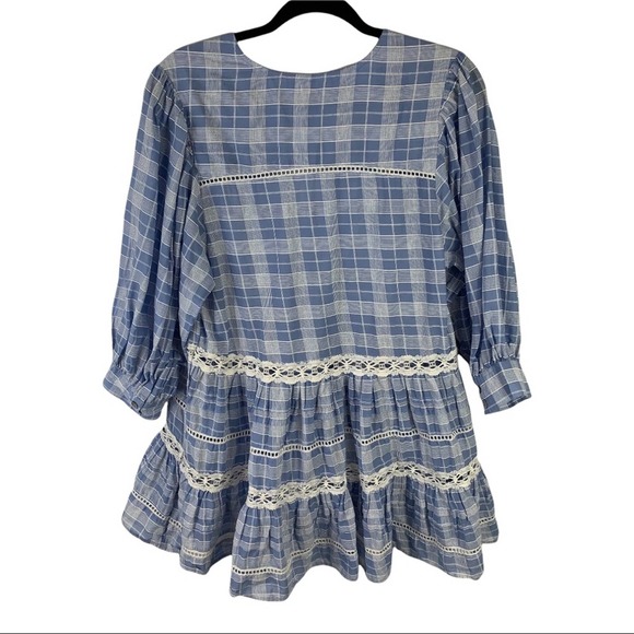 Free People Time Out Lace Trim Tunic Top sz S - Picture 2 of 6